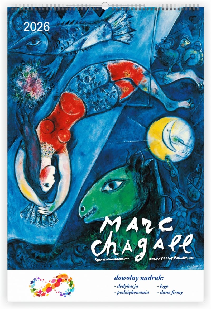 C07 Kalendarz ścienny wieloplanszowy Marc Chagall 2026 Z NADRUKIEM
