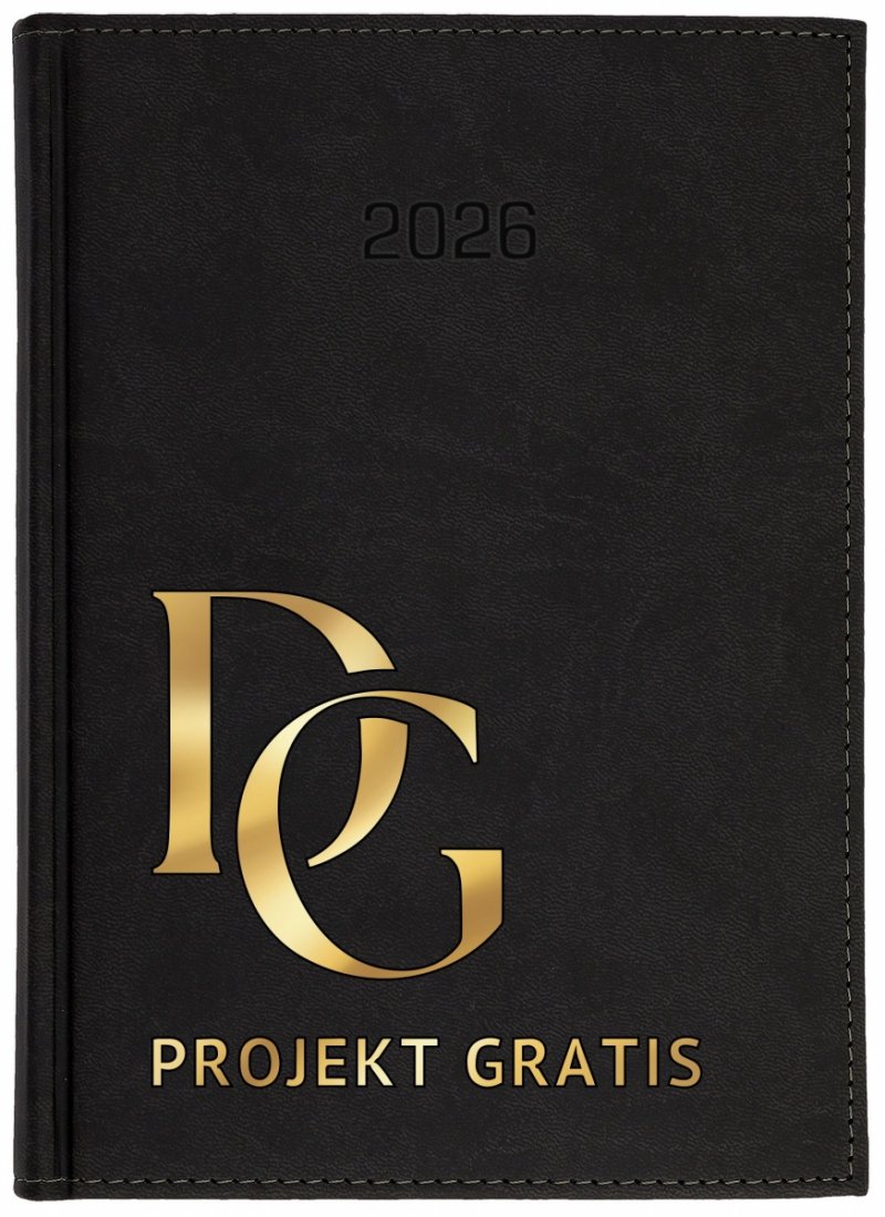 kalendarz książkowy A5 tygodniowy na rok 2026 z nadrukiem logo