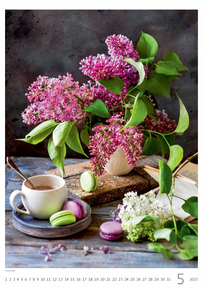 Kalendarz ścienny wieloplanszowy Magic Flowers 2025 - maj 2025