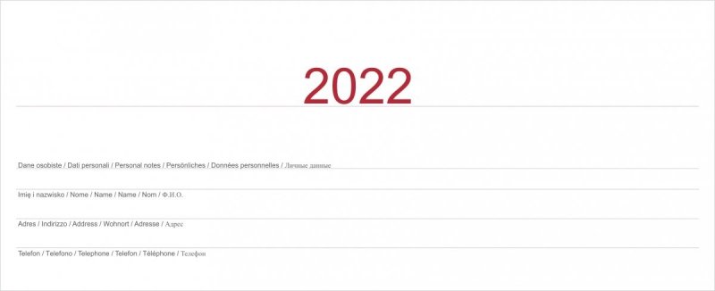 Kalendarz biurkowy z notesami i znacznikami EXCLUSIVE PLUS 2022 czerwony