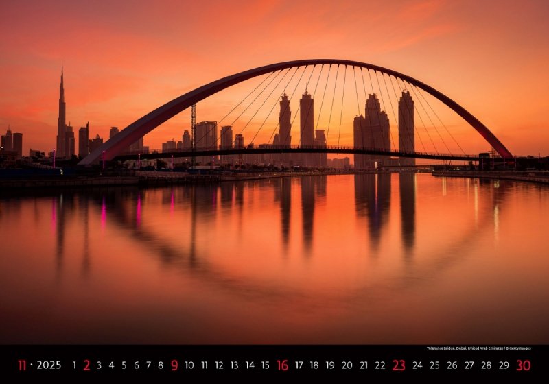 Kalendarz ścienny wieloplanszowy Bridges 2025 - listopad 2025