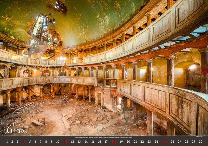 Kalendarz ścienny wieloplanszowy Urbex Forgotten Places 2023 - exclusive edition - czerwiec 2023