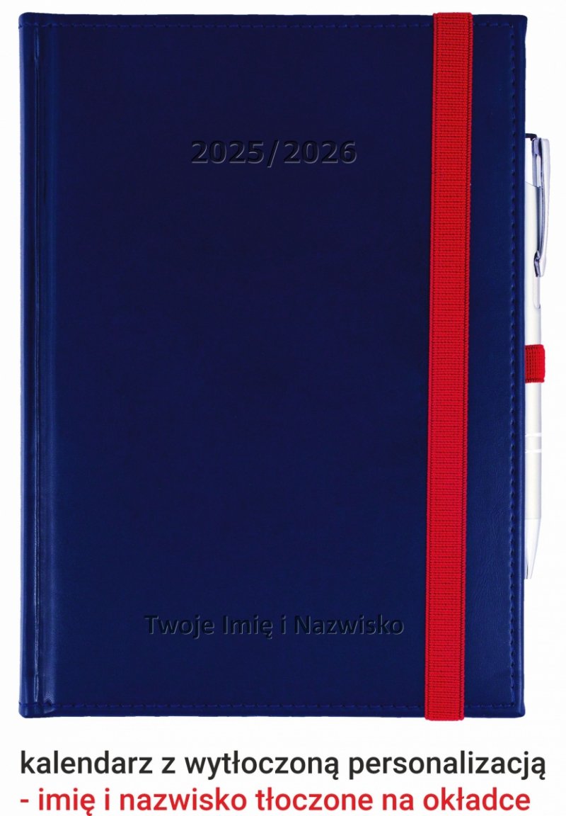 kalendarz książkowy dla nauczycieli na rok szkolny 2025/2026 zamykany na gumkę