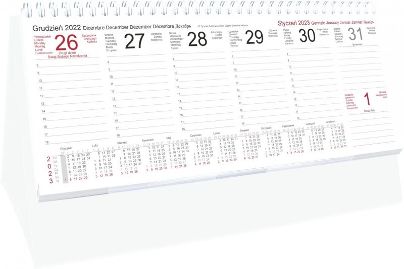 Kalendarz biurkowy stojący tygodniowy na rok 2023 w oprawie PREMIUM