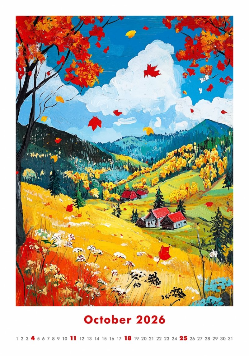 kalendarz ścienny 14-planszowy na rok 2026