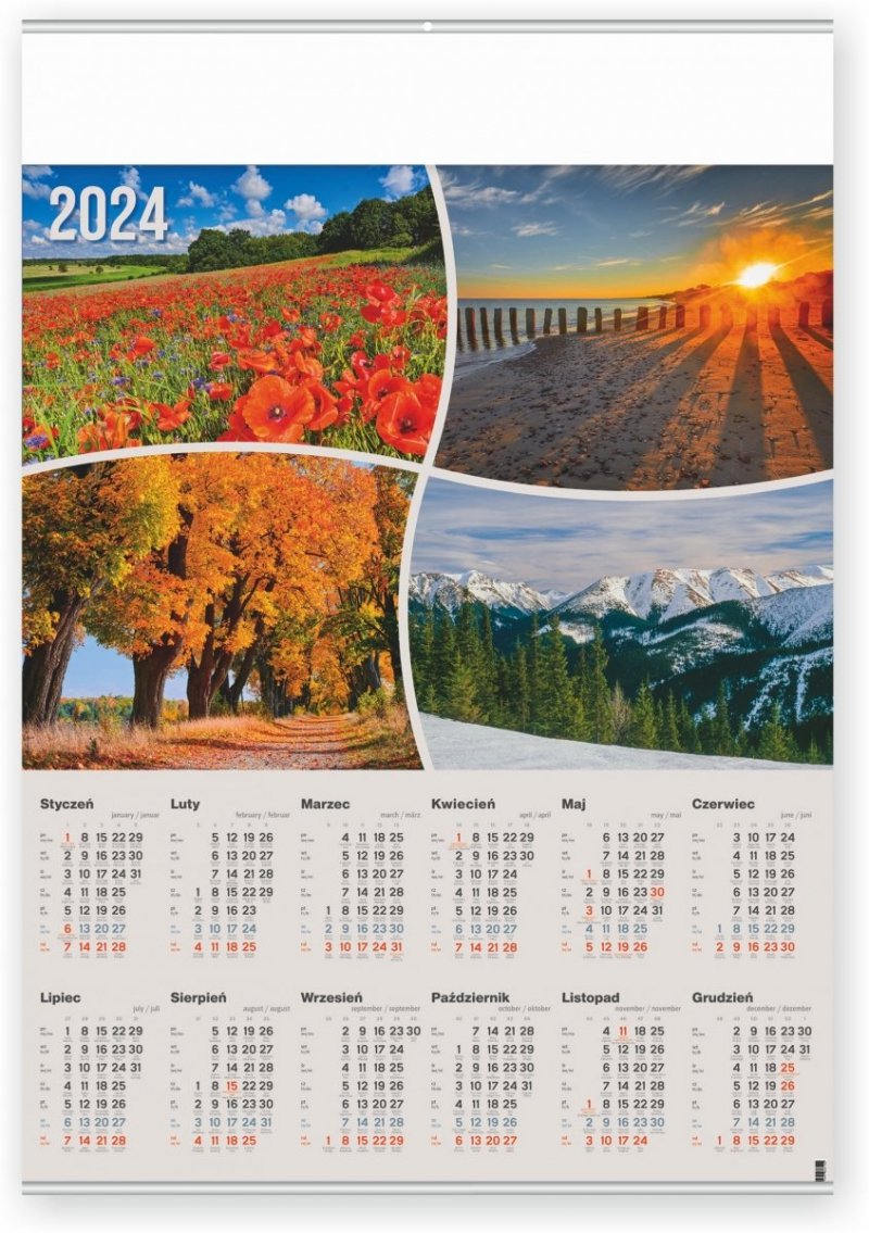 Kalendarz plakatowy B1/04 Cztery pory roku 2024