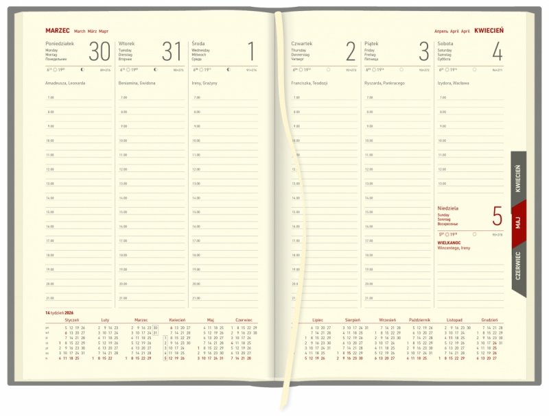 kalendarz tygodniowy na rok 2026