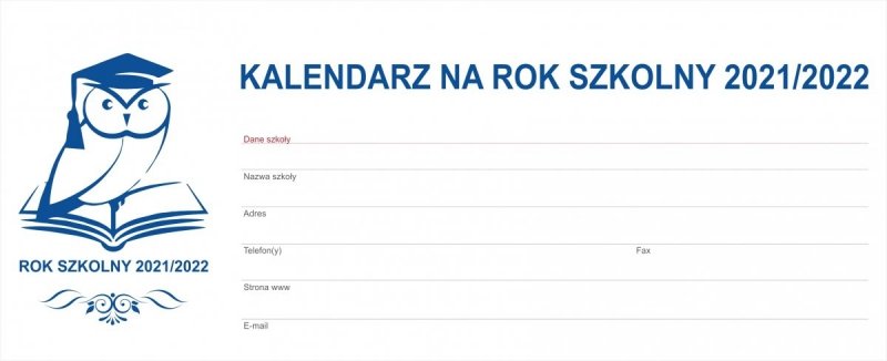 Kalendarz biurkowy tygodniowy na rok szkolny 2021/2022 PREMIUM szary