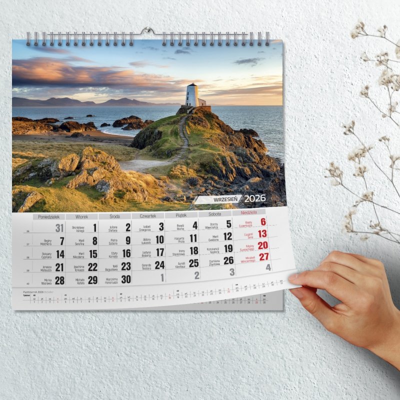 Kalendarz ścienny wieloplanszowy 33x33 cm BARWY NATURY 2026