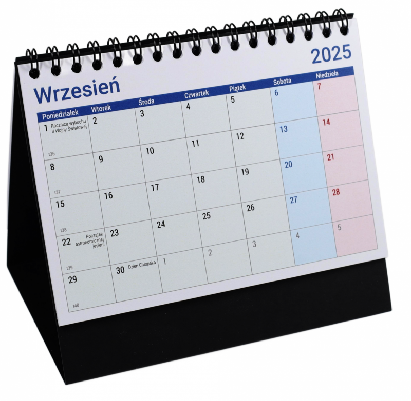 kalendarz na spirali dla ucznia na rok 2025/26