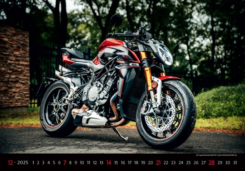 Kalendarz ścienny wieloplanszowy Motorbikes 2025 - grudzień 2025