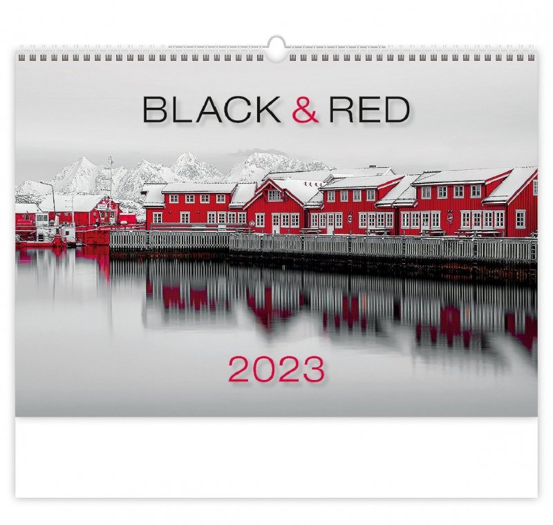 Kalendarz ścienny wieloplanszowy Black Red 2023  okładka