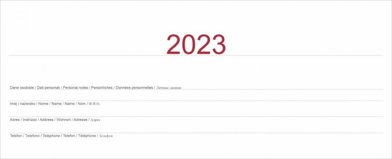 Kalendarium do kalendarza PREMIUM na rok 2023 - okładka