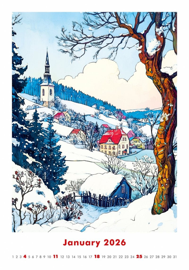 kalendarz ścienny z dużymi zdjęciami na rok 2026