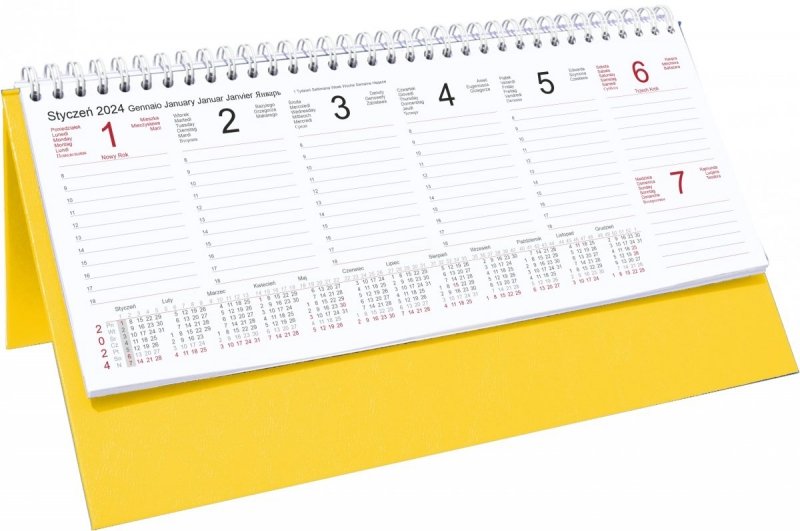 Biurowy kalendarz tygodniowy na rok 2024 