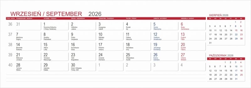 Kalendarz biurkowy z notesami i znacznikami samoprzylepnymi MAXI 2026 różowy