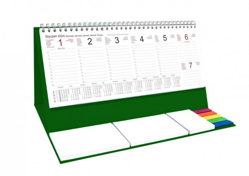 Kalendarz biurkowy z notesami i znacznikami EXCLUSIVE PLUS 2024