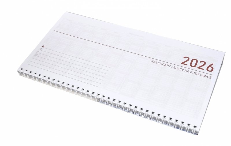 miejsce na wpisanie danych kontaktowych w kalendarzu leżącym na rok 2026