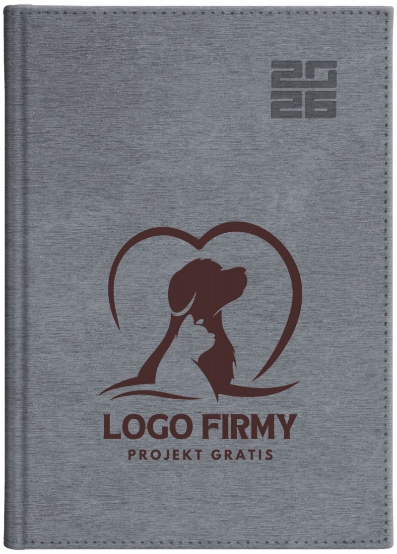 kalendarz tygodniowy z notesem na rok 2026 z nadrukiem logo