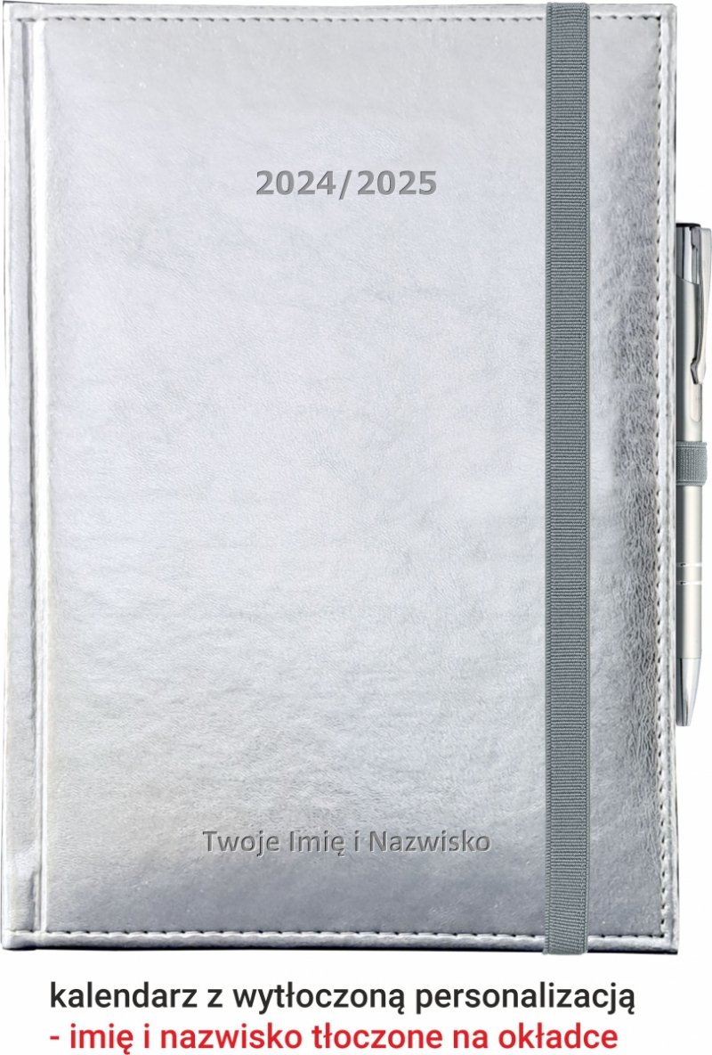 kalendarz z tłoczoną personalizacją na okładce