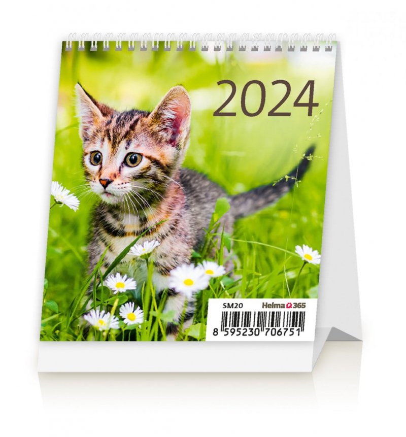 Kalendarz biurkowy 2024 Kotki (Kittens) - na podstawce stojącej 