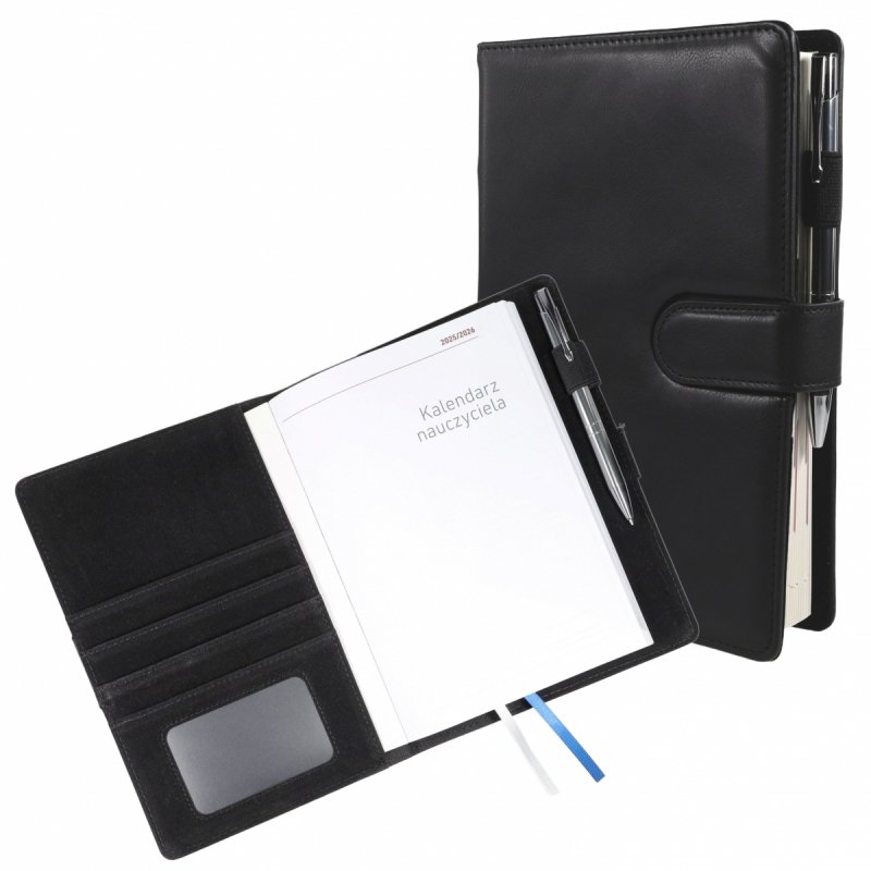 kalendarz dla pedagogów na rok szkolny 2025/2026 z kieszeniami na dokumenty