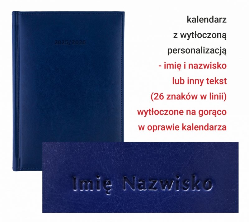 kalendarz dla wychowawcy z wytłoczoną personalizacją na okładce