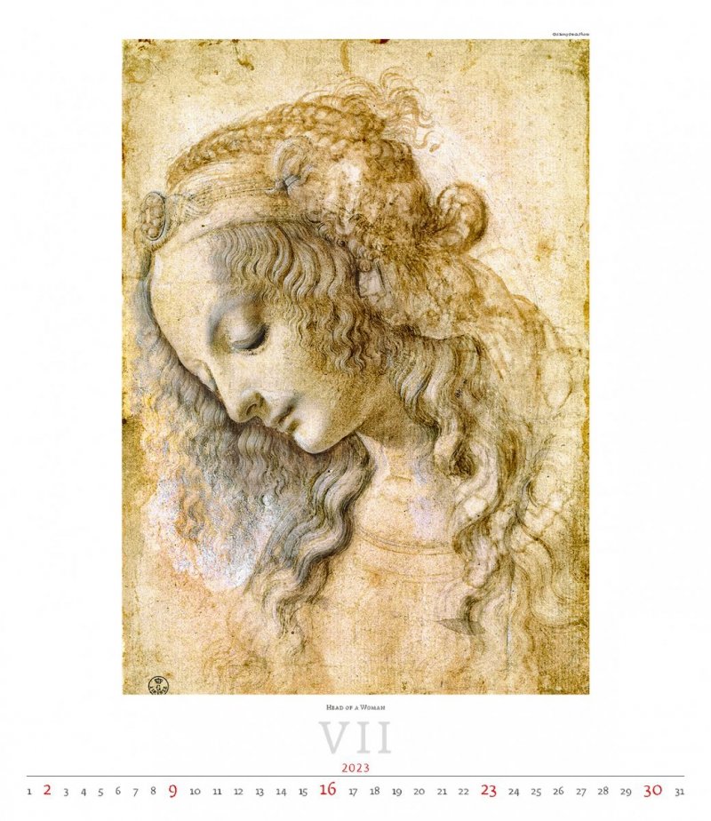 Kalendarz ścienny wieloplanszowy Leonardo da Vinci 2023 - exclusive edition - lipiec 2023