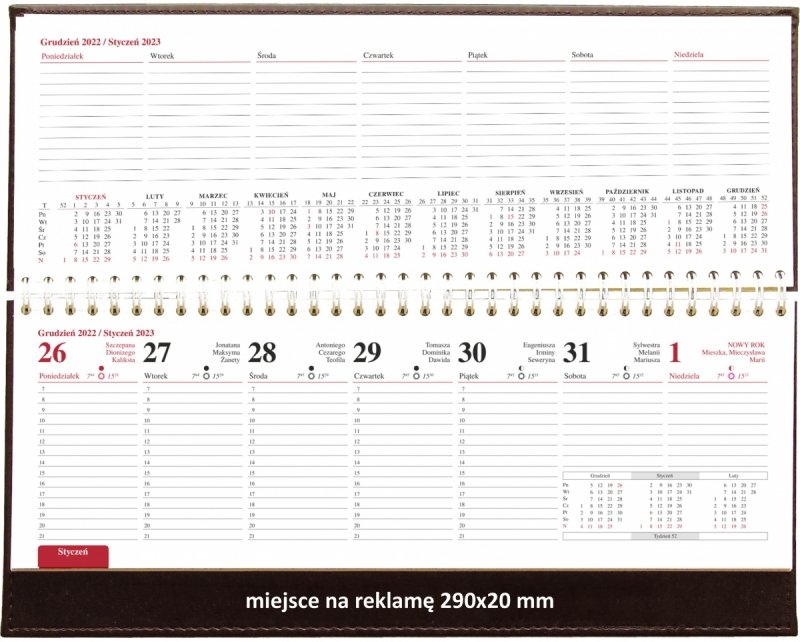 Kalendarz biurkowy stojąco-leżący LUX 2023 NEBRASKA - miejsc na reklamę