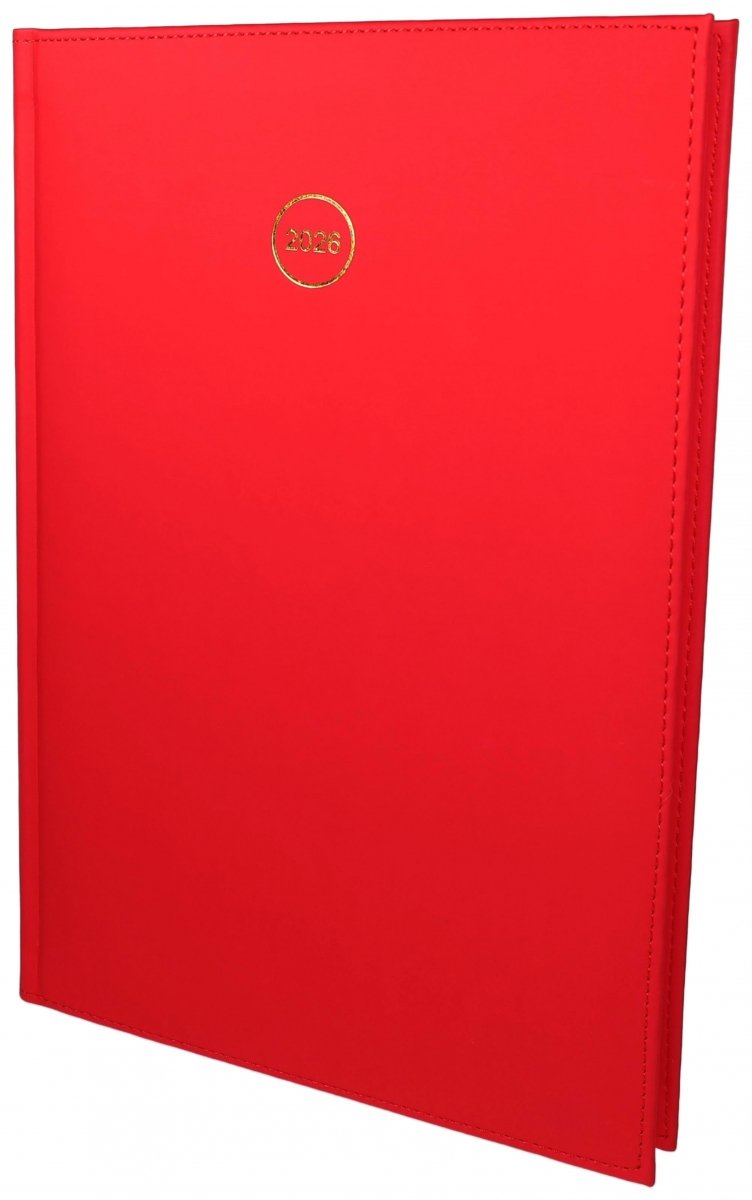 okładka kalendarza książkowego ze złotą datą 2026