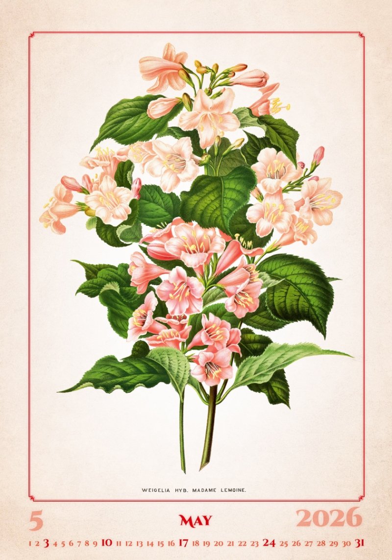 kalendarz 2026 na spirali, miesięczny