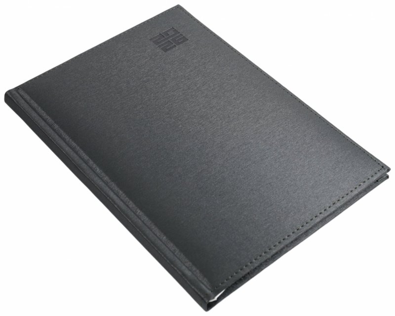 Kalendarz książkowy 2026 B5 tygodniowy papier biały drukowane registry oprawa ALUMINIUM szara