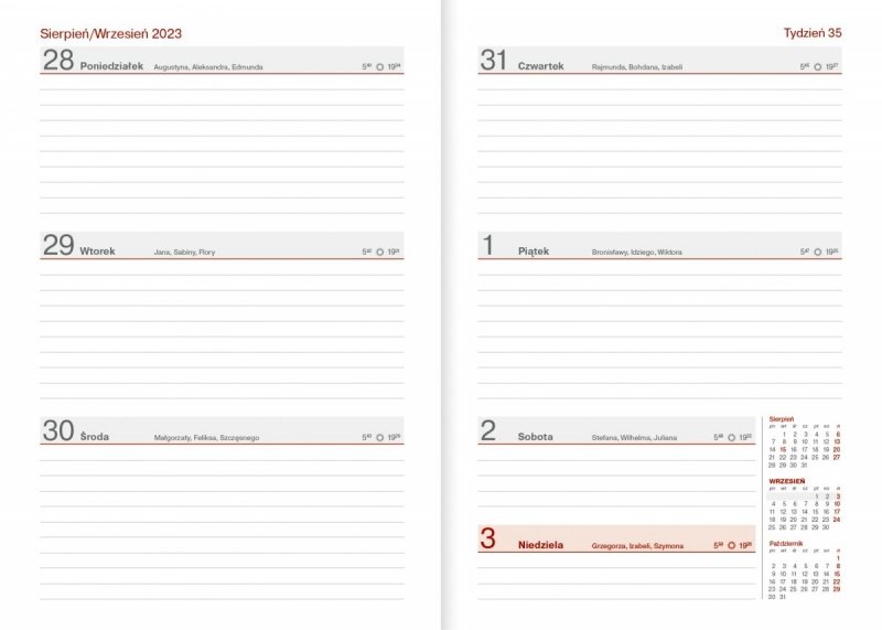 Kalendarz nauczyciela 2023/2024 A5 tygodniowy z długopisem oprawa zamykana na gumkę NEBRASKA czarna (gumki czerwone) - FOLK Z DEDYKACJĄ