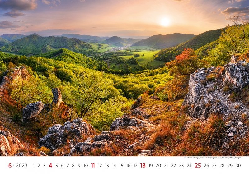 Kalendarz ścienny wieloplanszowy Landscapes 2023 - czerwiec 2023