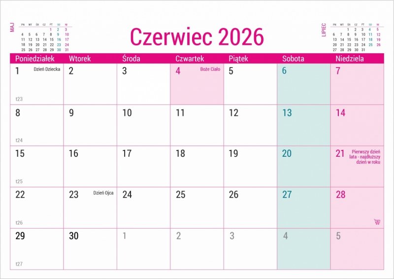 biurkowy kalendarz na rok szkolny 26/27