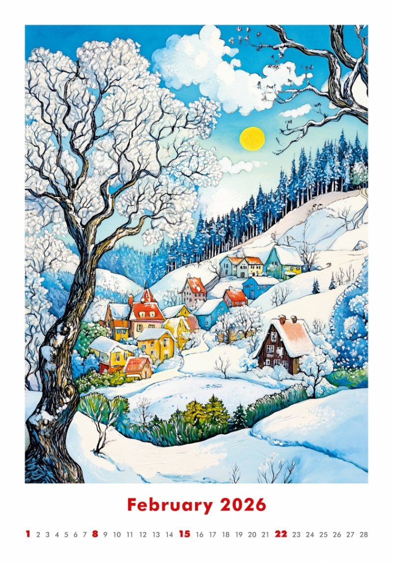 ścienny kalendarz na rok 2026, piękne fotografie 