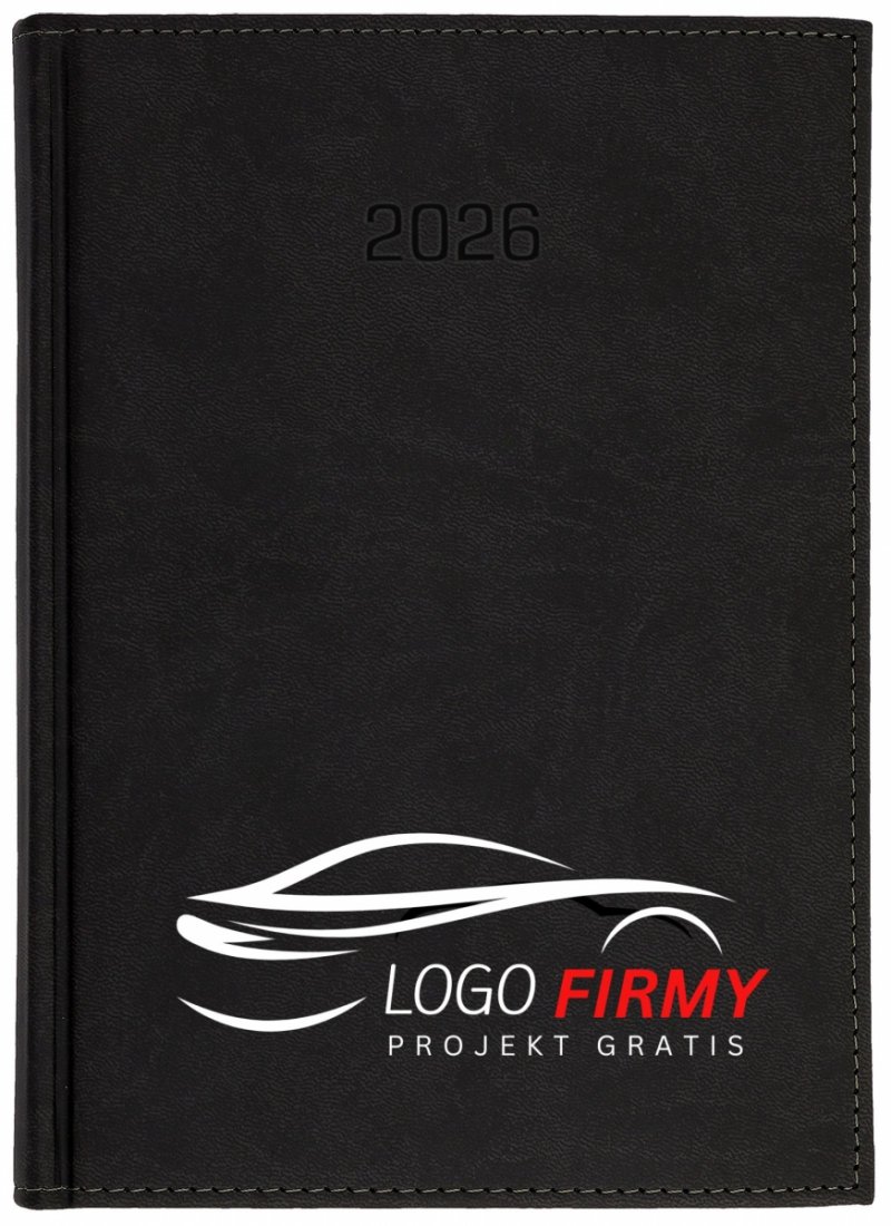 kalendarz książkowy A5 tygodniowy z notesem na rok 2026 z nadrukiem logo