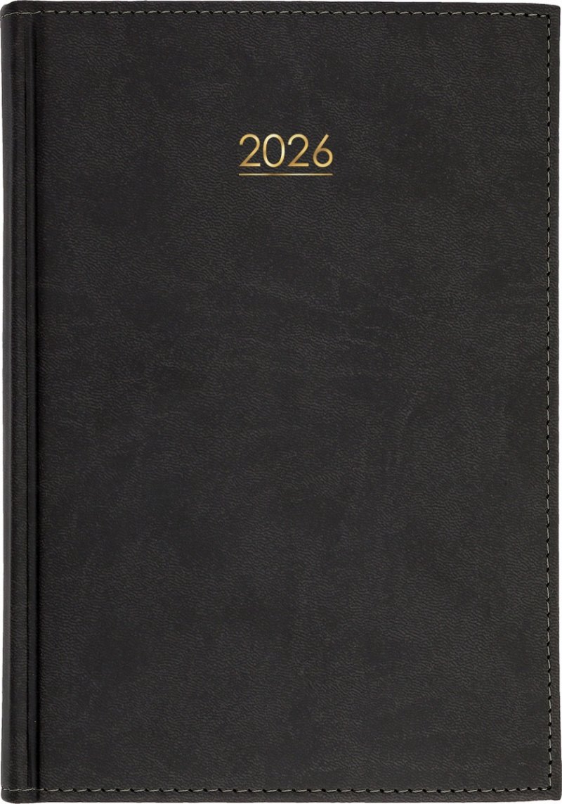 okładka kalendarza książkowego ze złotą datą 2026