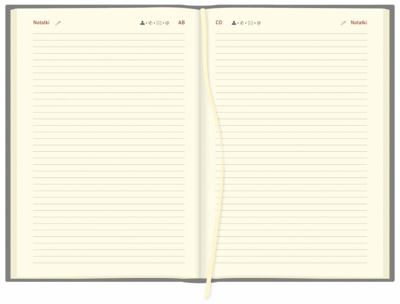 notes teleadresowy w kalendarzu A5 tygodniowym z notesem