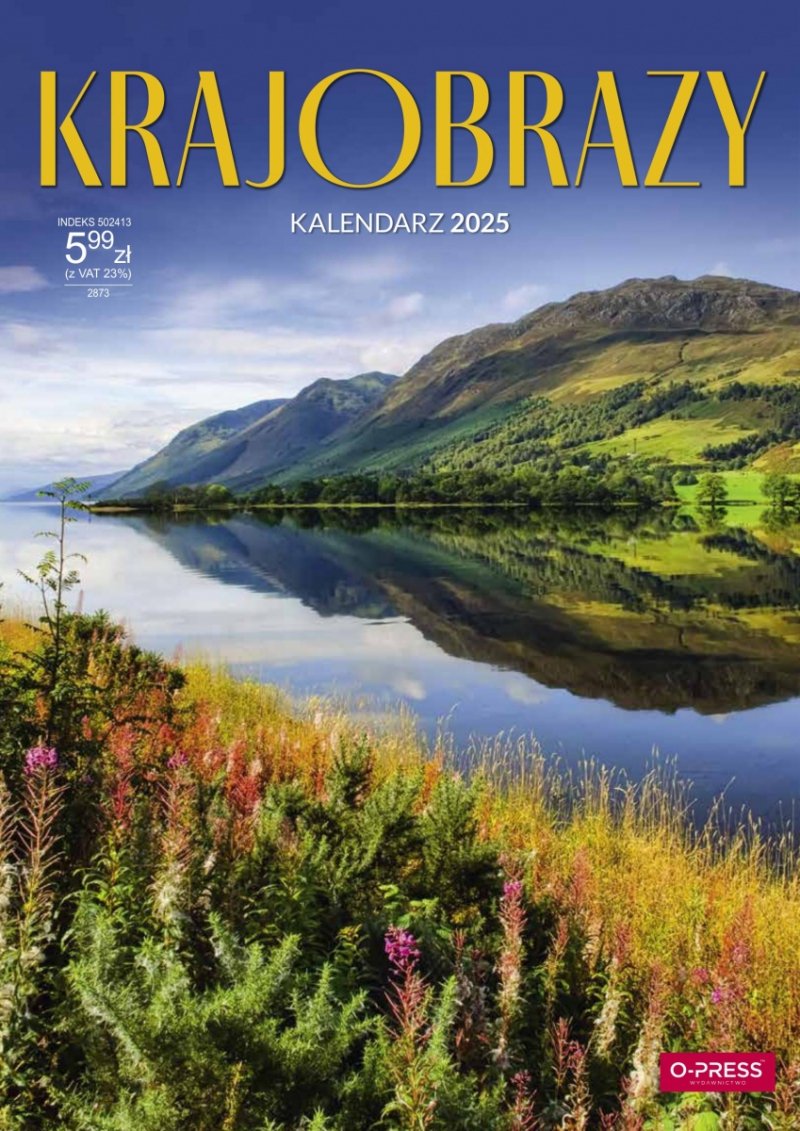 Kalendarz ścienny wieloplanszowy A4 KRAJOBRAZY 2025 - okładka