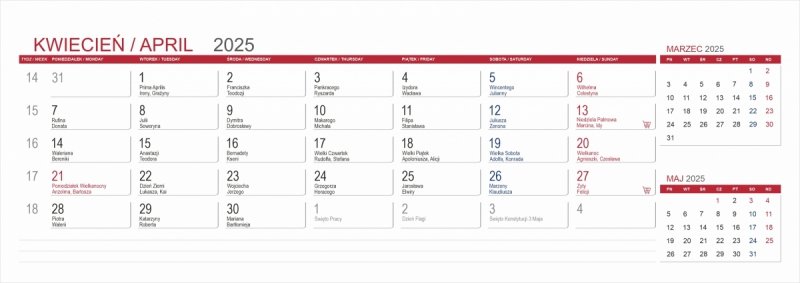kalendarz do postawienia na biurko na rok 2025