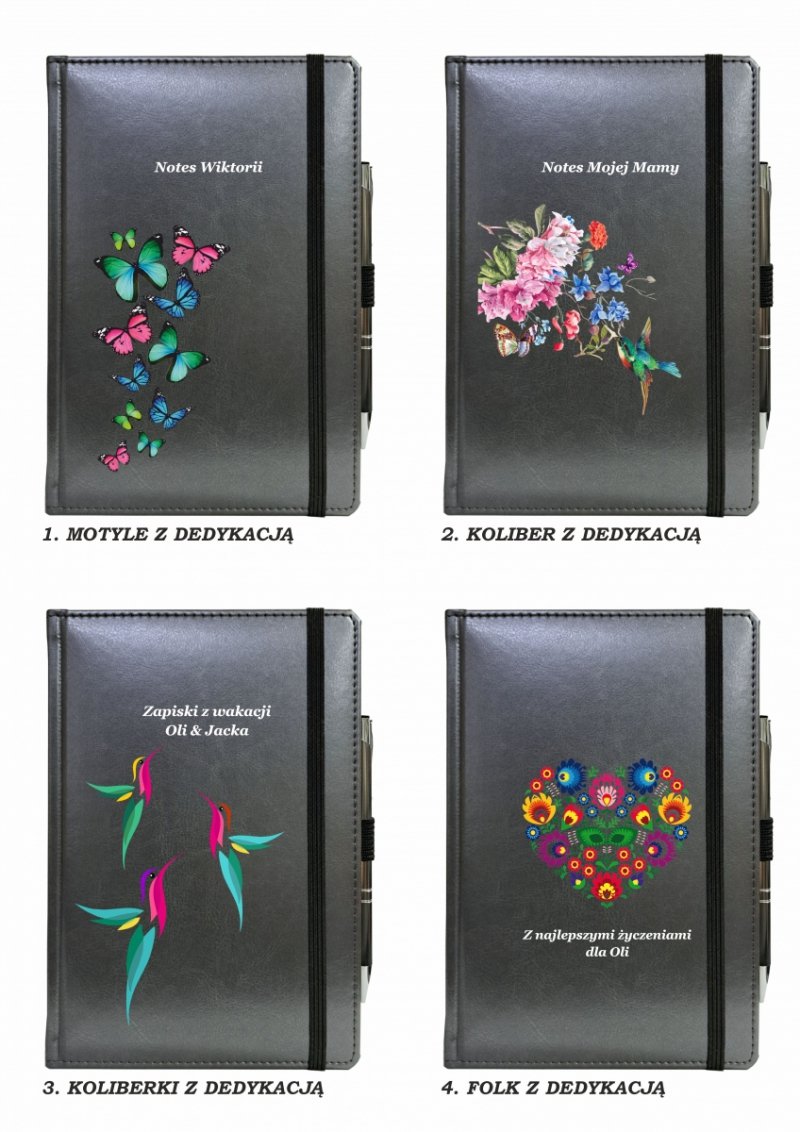 wzory notesu do wyboru z grafiką na okładce