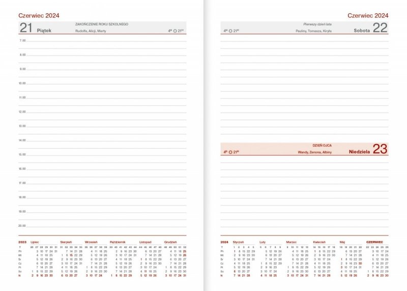 kalendarze szkolne na rok 2023/2024 z tabelami dla nauczycieli