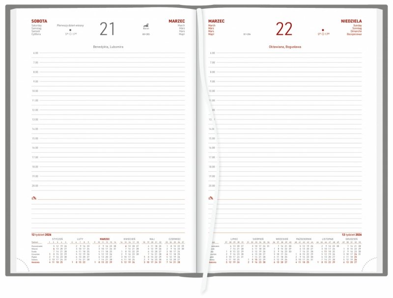 każdy dzień osobno w dużym kalendarzu A4 dziennym na rok 2026