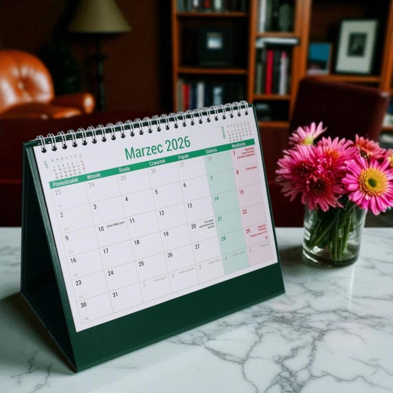 kalendarz na sztywnej podstawce na rok 2026