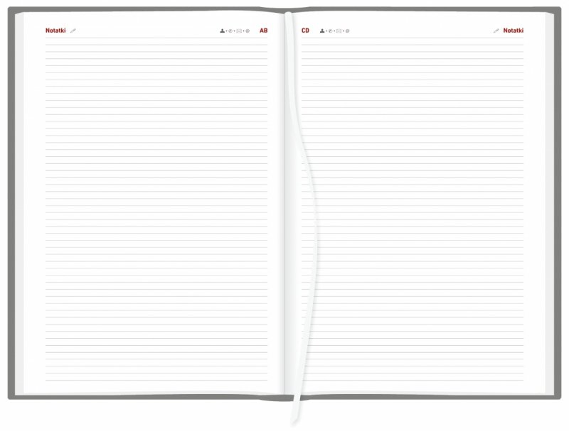 notes teleadresowy w kalendarzu B5 tygodniowo-notesowym