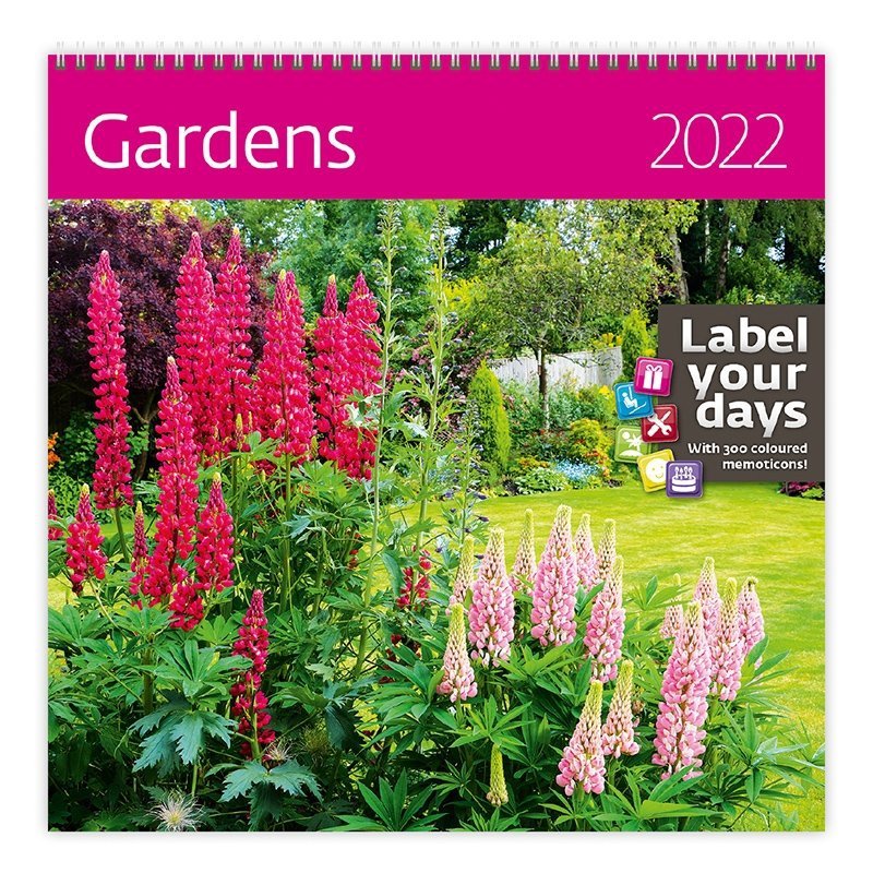 Kalendarz ścienny wieloplanszowy Gardens 2022 z naklejkami - okładka