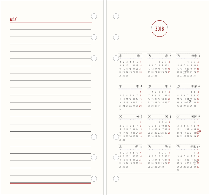 Organizer multi A6 z notesem - papier chamois EKOSKÓRA BERGEN