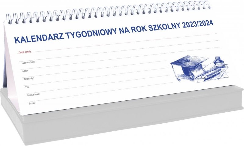 Kalendarz biurkowy TYGODNIOWY Z PIÓRNIKIEM 2023/2024 