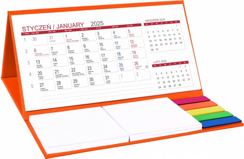 kalendarz biurkowy MIDI 3-miesięczny na rok 2025